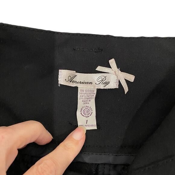 American Rag Juniors Size 1 CIE Black Wide Leg Pants With Removable Belt - Picture 13 of 13